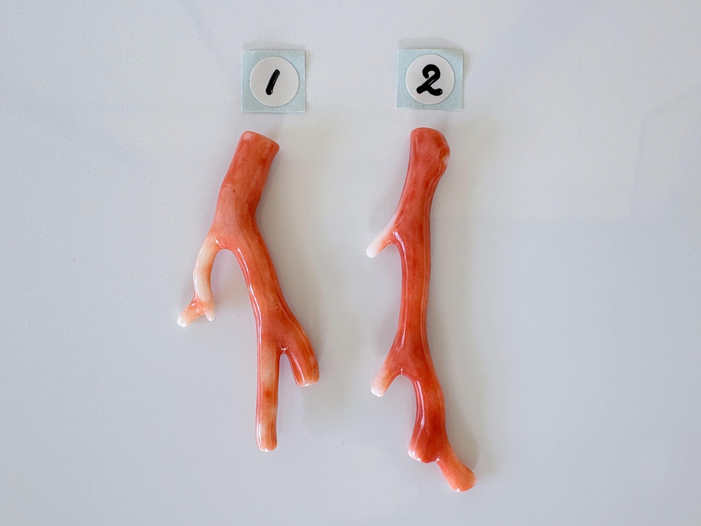 Natural Japanese Momo Coral, Orange Color, Hole on Top, 50-57mm, Genuine Precious Coral, For Jewelry Making, Price per Piece