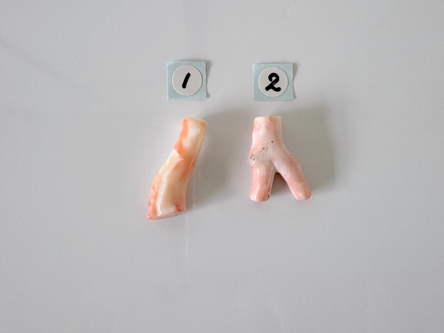 Natural Deep Sea Coral Branch Loose, Pink/White Color, Hole on Top, 22-25mm, Genuine Precious Coral, For Jewelry Making, Price per Piece