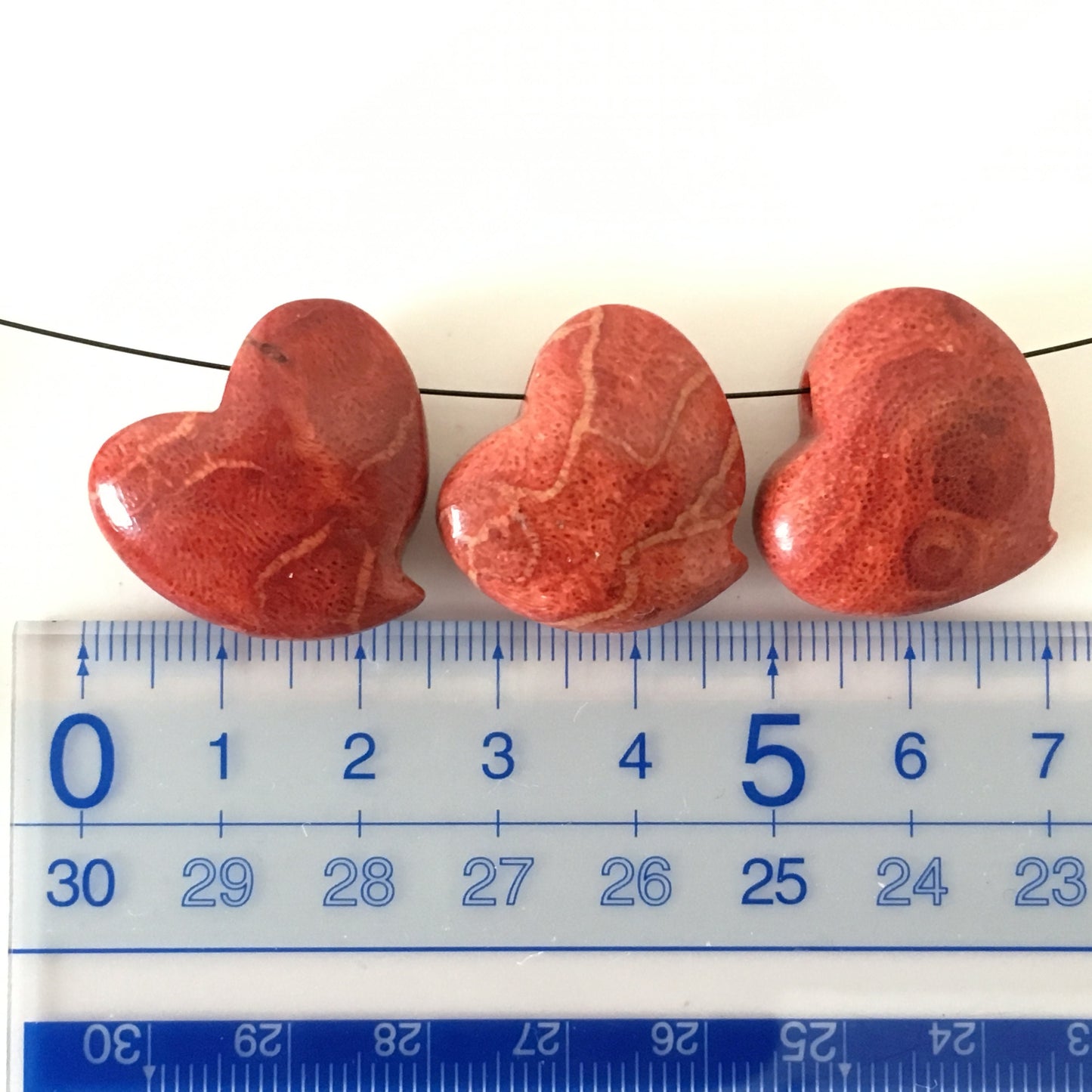 Natural sponge coral heart loose 6-8g, Apple coral heart loose, For jewelry making, Price per piece