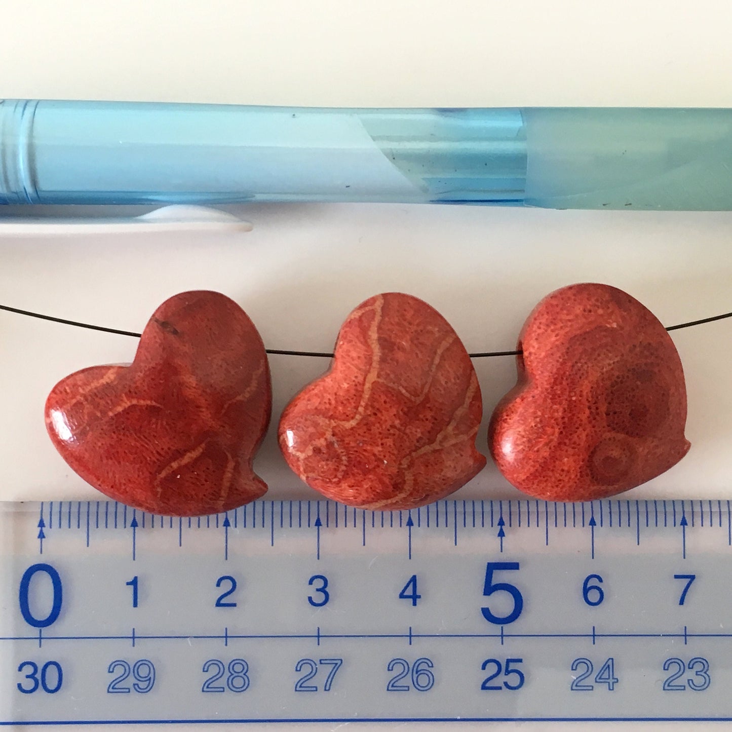 Natural sponge coral heart loose 6-8g, Apple coral heart loose, For jewelry making, Price per piece