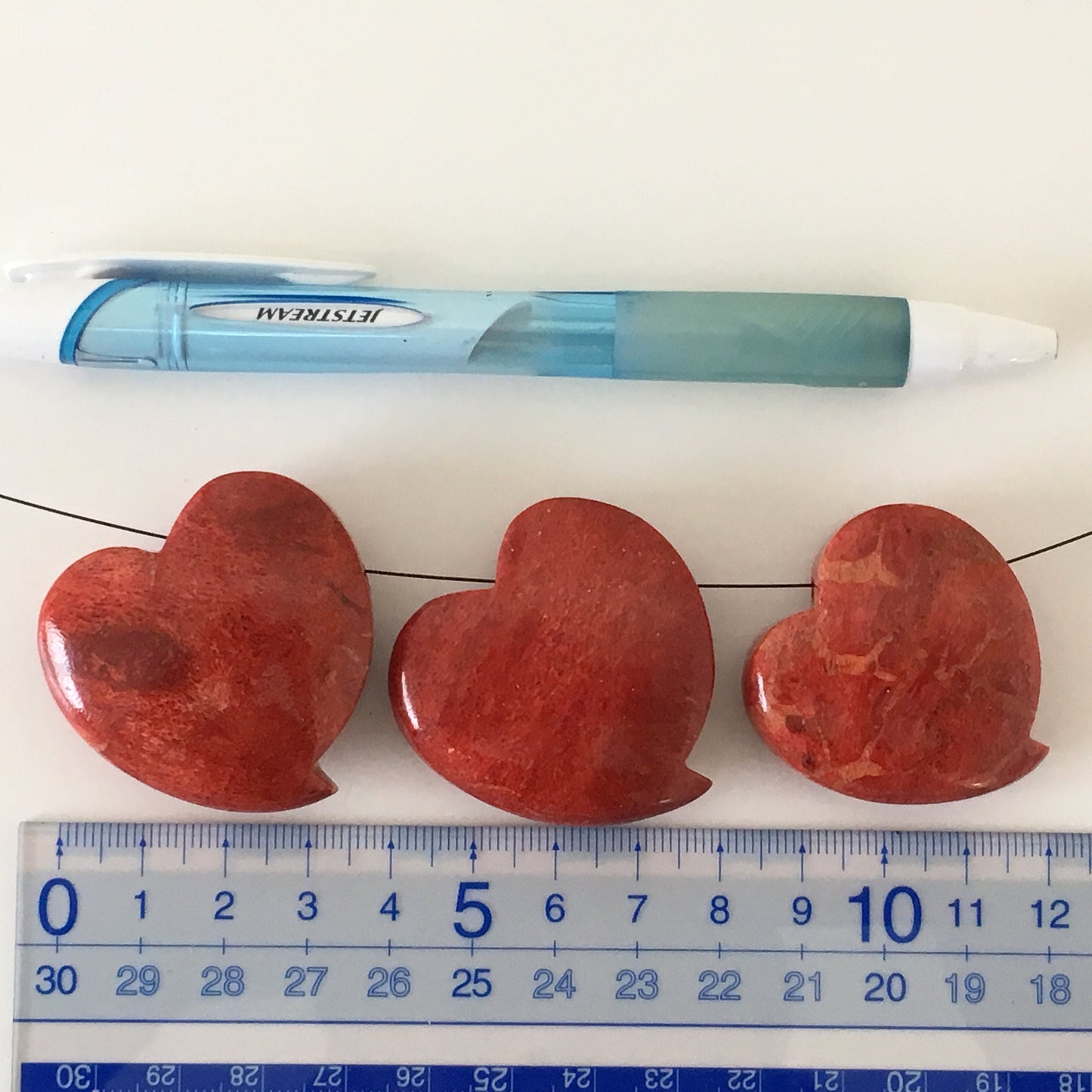 Natural sponge coral heart loose over 14g, over 35mm, Apple coral heart loose, For jewelry making, Price per piece