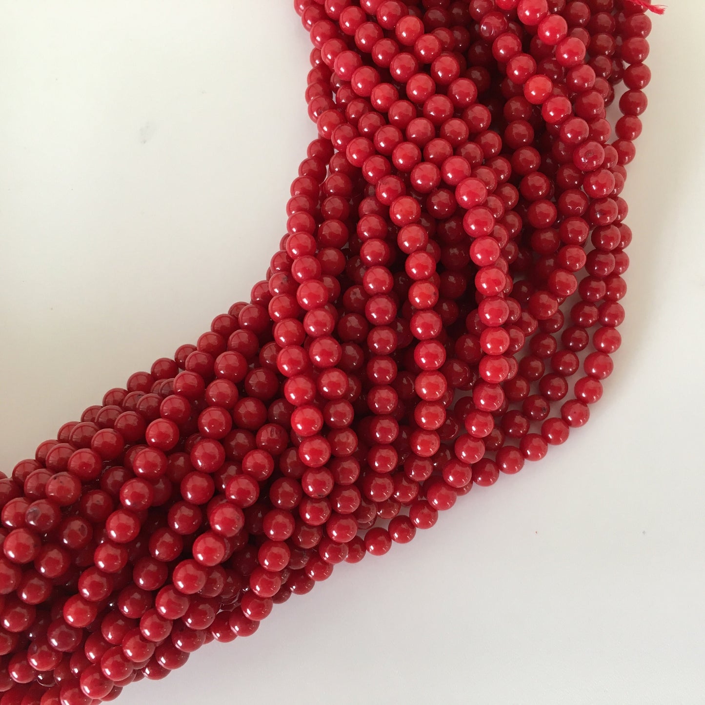 Red Bamboo Coral 3.5-4mm strands, 15.7inches, 40cm For jewelrymaking, Fine quality, price per strand (colored)
