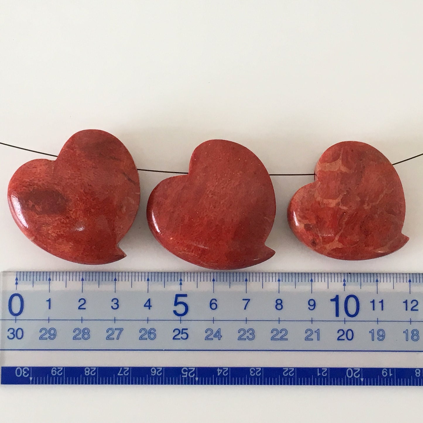 Natural sponge coral heart loose over 14g, over 35mm, Apple coral heart loose, For jewelry making, Price per piece