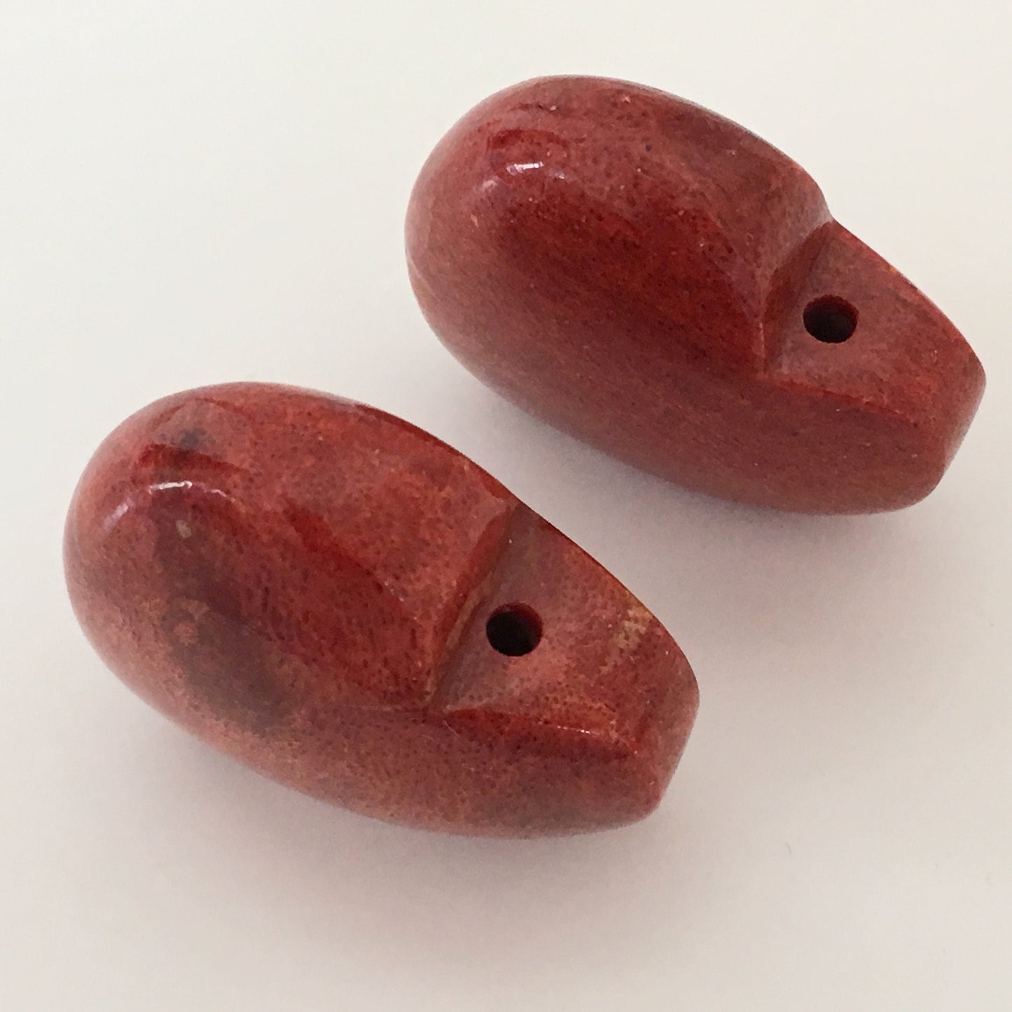 Natural sponge coral heart loose over 14g, over 35mm, Apple coral heart loose, For jewelry making, Price per piece