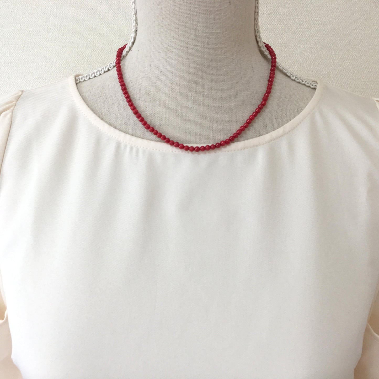 Red bamboo coral 4-4.5mm strands, 15.7inches, 40cm For jewelrymaking, Fine quality, price per strand (colored)