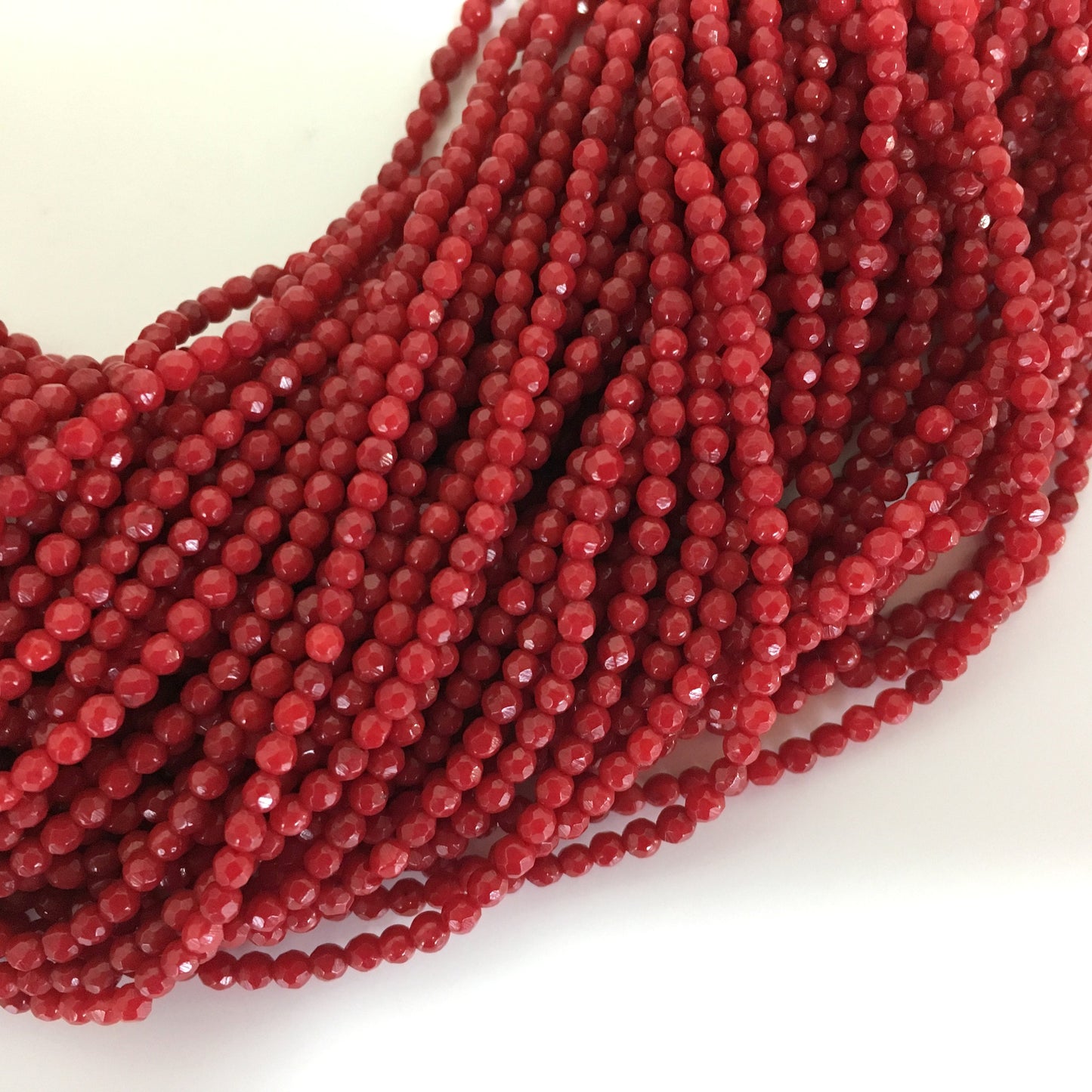 Red bamboo coral 2.5-3mm faceted beads strands, cut beads strands, 15.7inches, 40cm For jewelrymaking, price per strand (colored)
