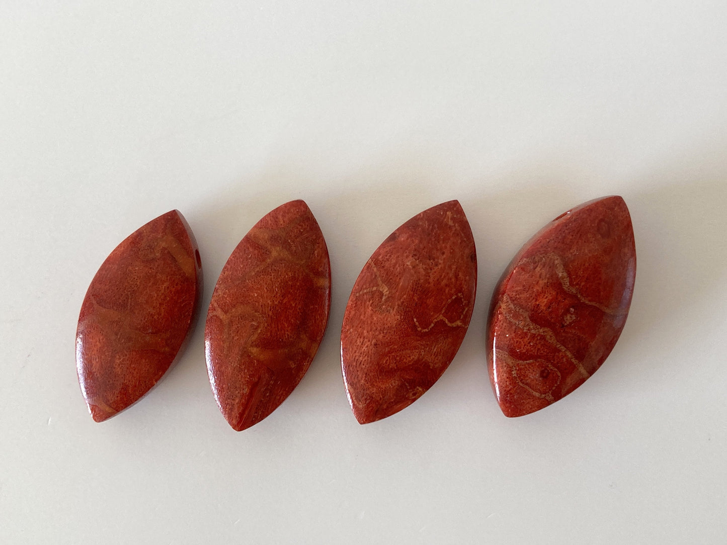 Natural sponge coral Marquise shape loose, Apple coral marquise loose, For jewelry making, Price per piece, full hole