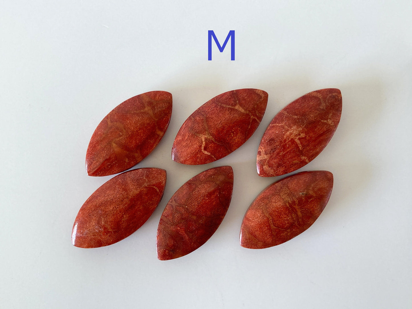 Natural sponge coral Marquise shape loose, Apple coral marquise loose, For jewelry making, Price per piece, full hole