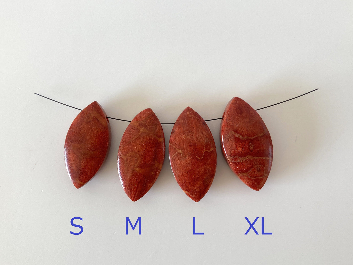 Natural sponge coral Marquise shape loose, Apple coral marquise loose, For jewelry making, Price per piece, full hole