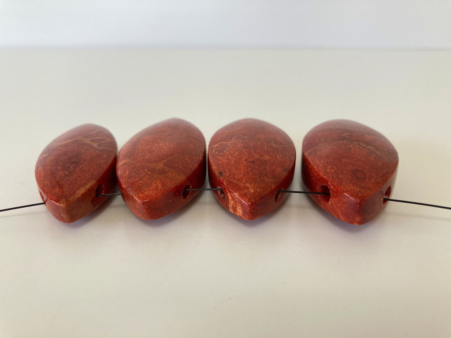 Natural sponge coral Marquise shape loose, Apple coral marquise loose, For jewelry making, Price per piece, full hole