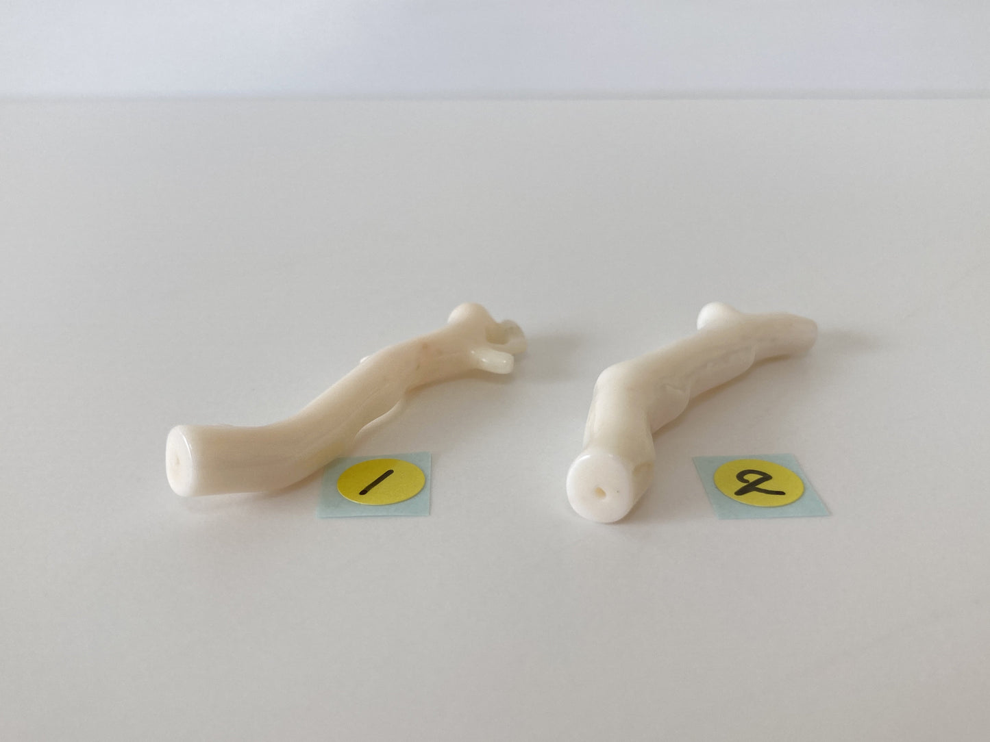 Natural White Coral Branch Loose with drilled hole, 4.6cm Long, White Color Precious Coral Branch, Genuine Coral for Jewelry Making