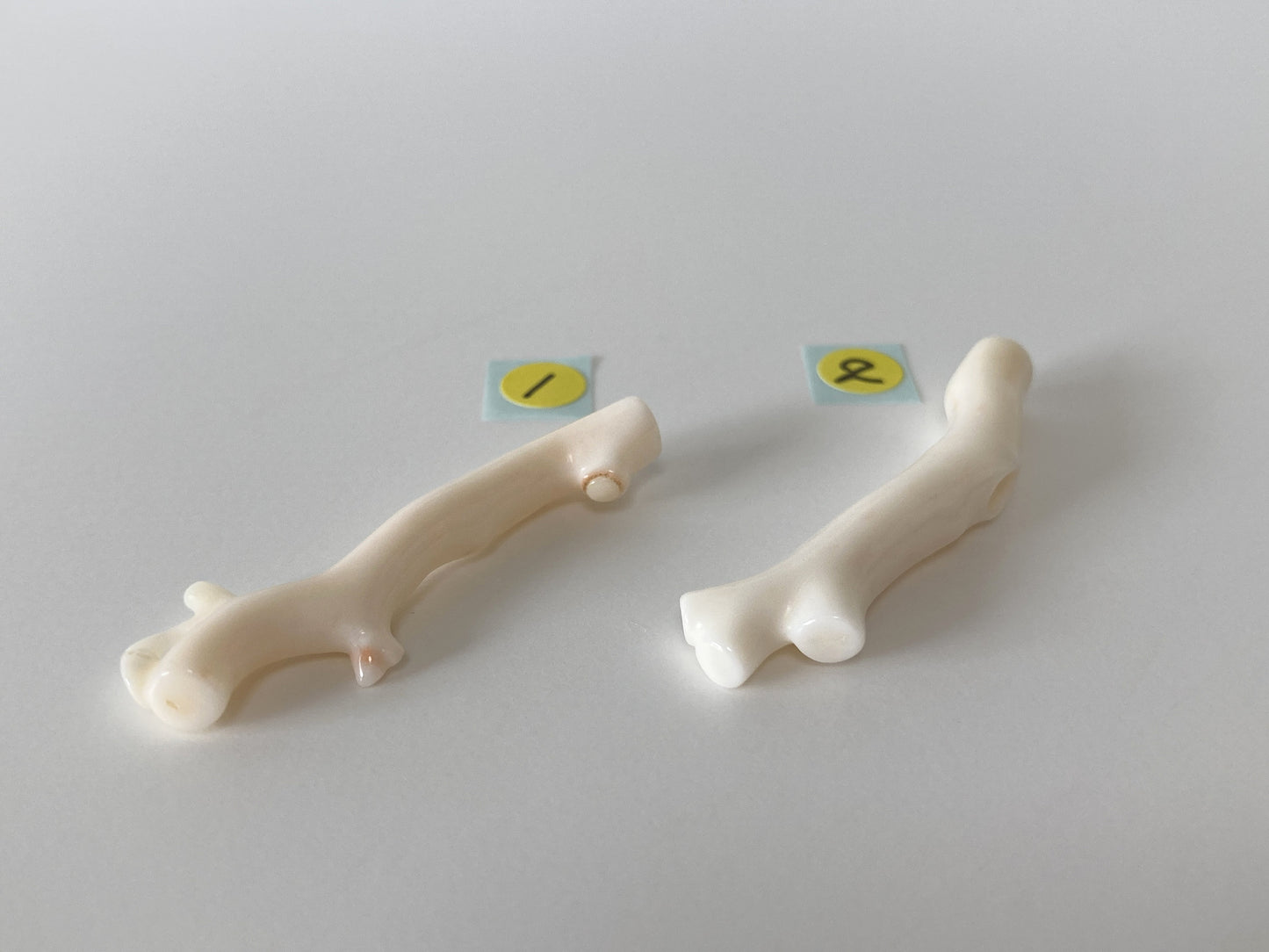 Natural White Coral Branch Loose with drilled hole, 4.6cm Long, White Color Precious Coral Branch, Genuine Coral for Jewelry Making