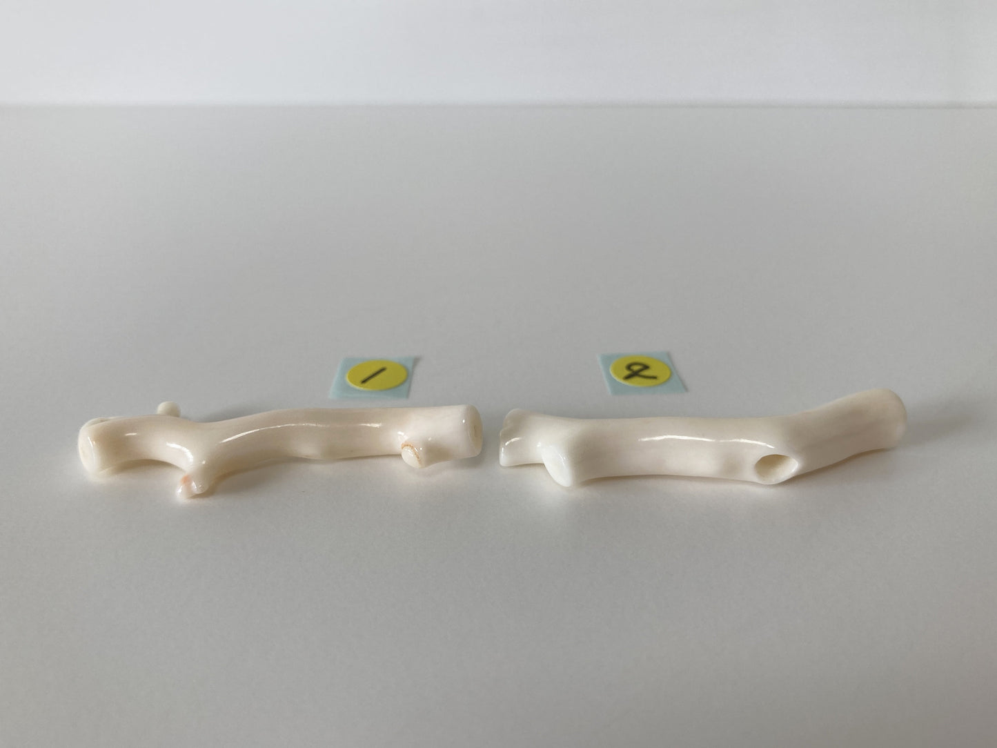 Natural White Coral Branch Loose with drilled hole, 4.6cm Long, White Color Precious Coral Branch, Genuine Coral for Jewelry Making