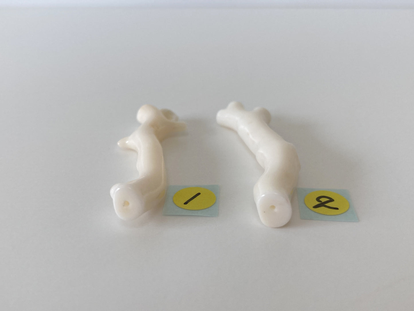 Natural White Coral Branch Loose with drilled hole, 4.6cm Long, White Color Precious Coral Branch, Genuine Coral for Jewelry Making