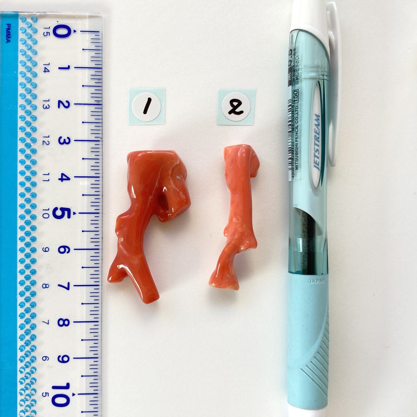 Natural Orange Coral Branch Loose, 41mm Long/40mm Long, Natural Orange Color Deep Sea Coral Branch, Genuine Precious Coral