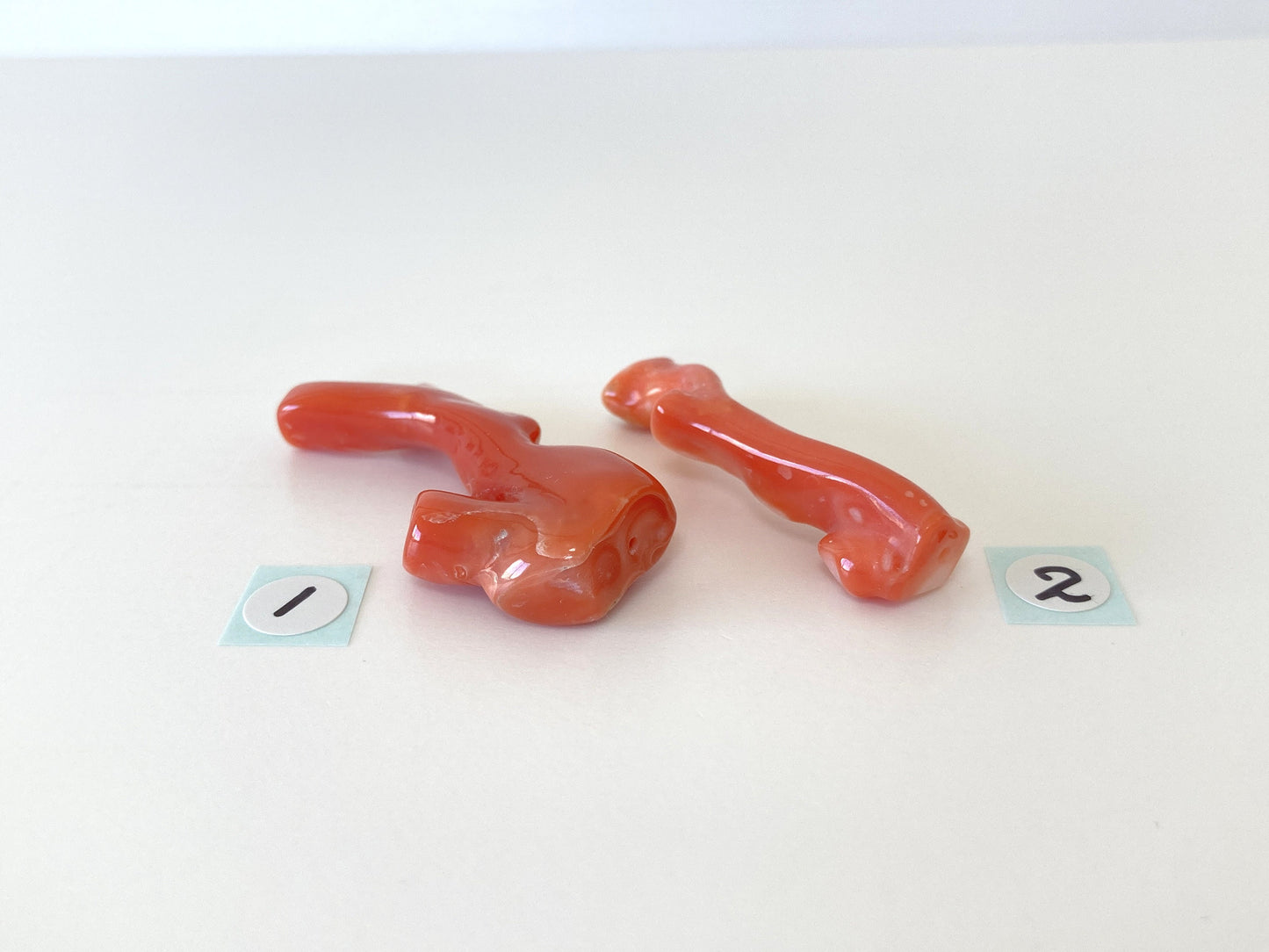 Natural Orange Coral Branch Loose, 41mm Long/40mm Long, Natural Orange Color Deep Sea Coral Branch, Genuine Precious Coral