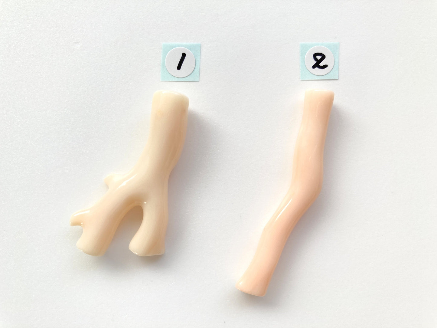 Natural Pink Coral Branch: Angel Skin color Coral, 43-54mm, Hole on Top