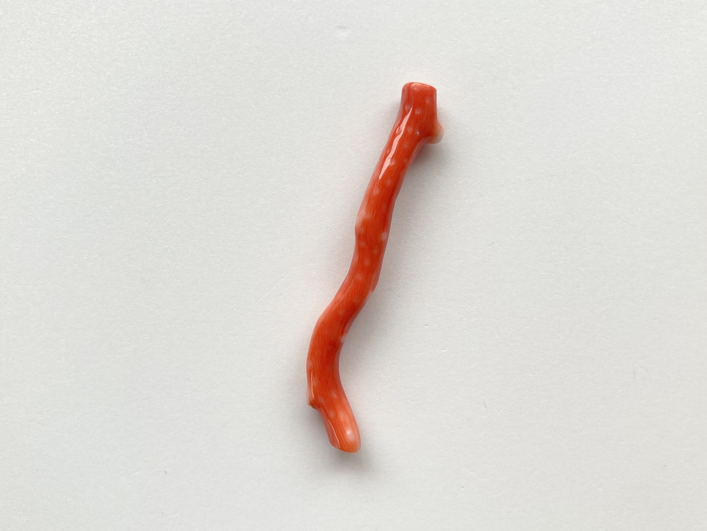 Coral branch or pendant, Natural Japanese Momo Coral, Natural dark orange color, Hole on top, Genuine Precious Coral, for Jewelry Making