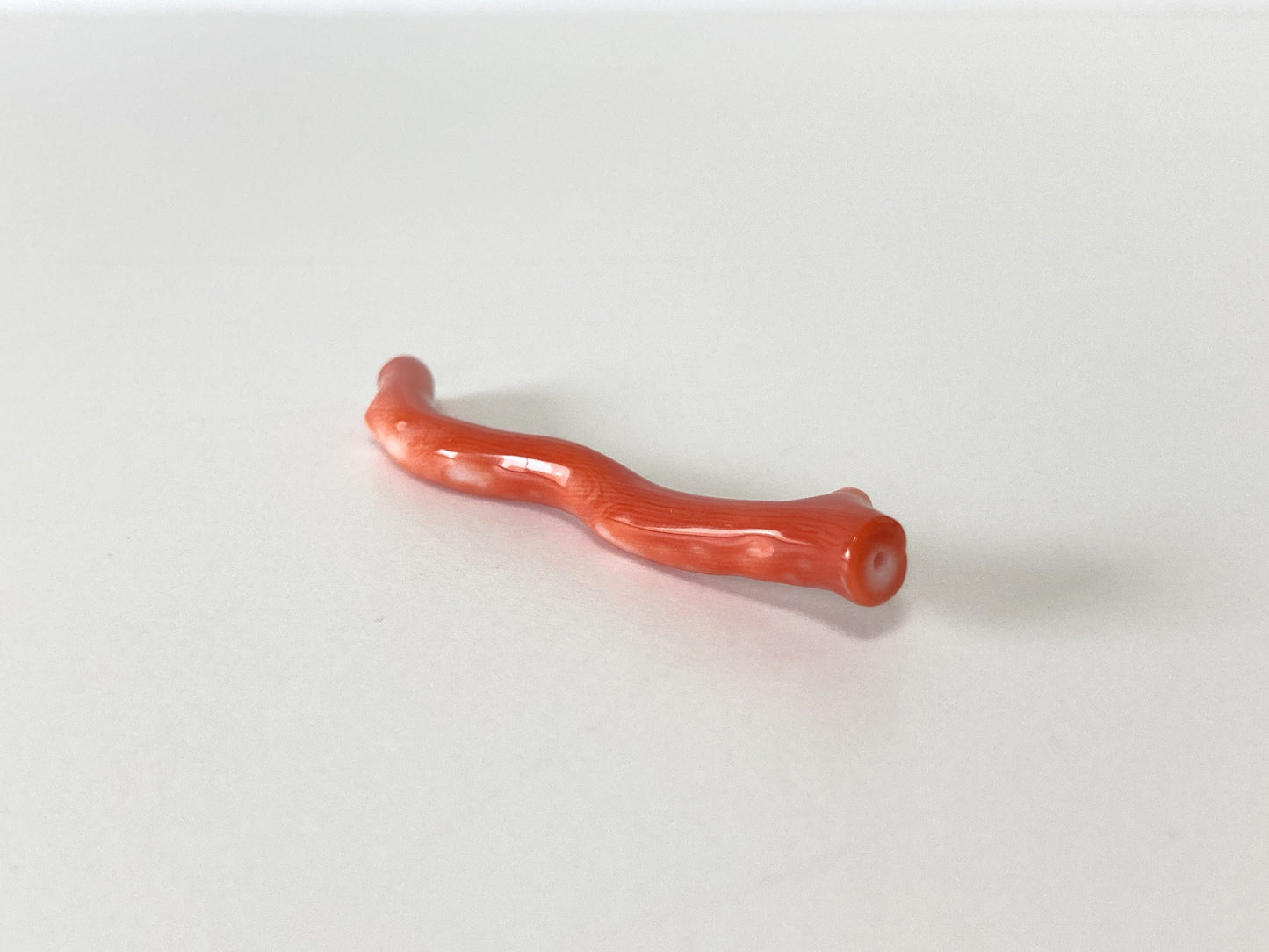 Coral branch or pendant, Natural Japanese Momo Coral, Natural dark orange color, Hole on top, Genuine Precious Coral, for Jewelry Making