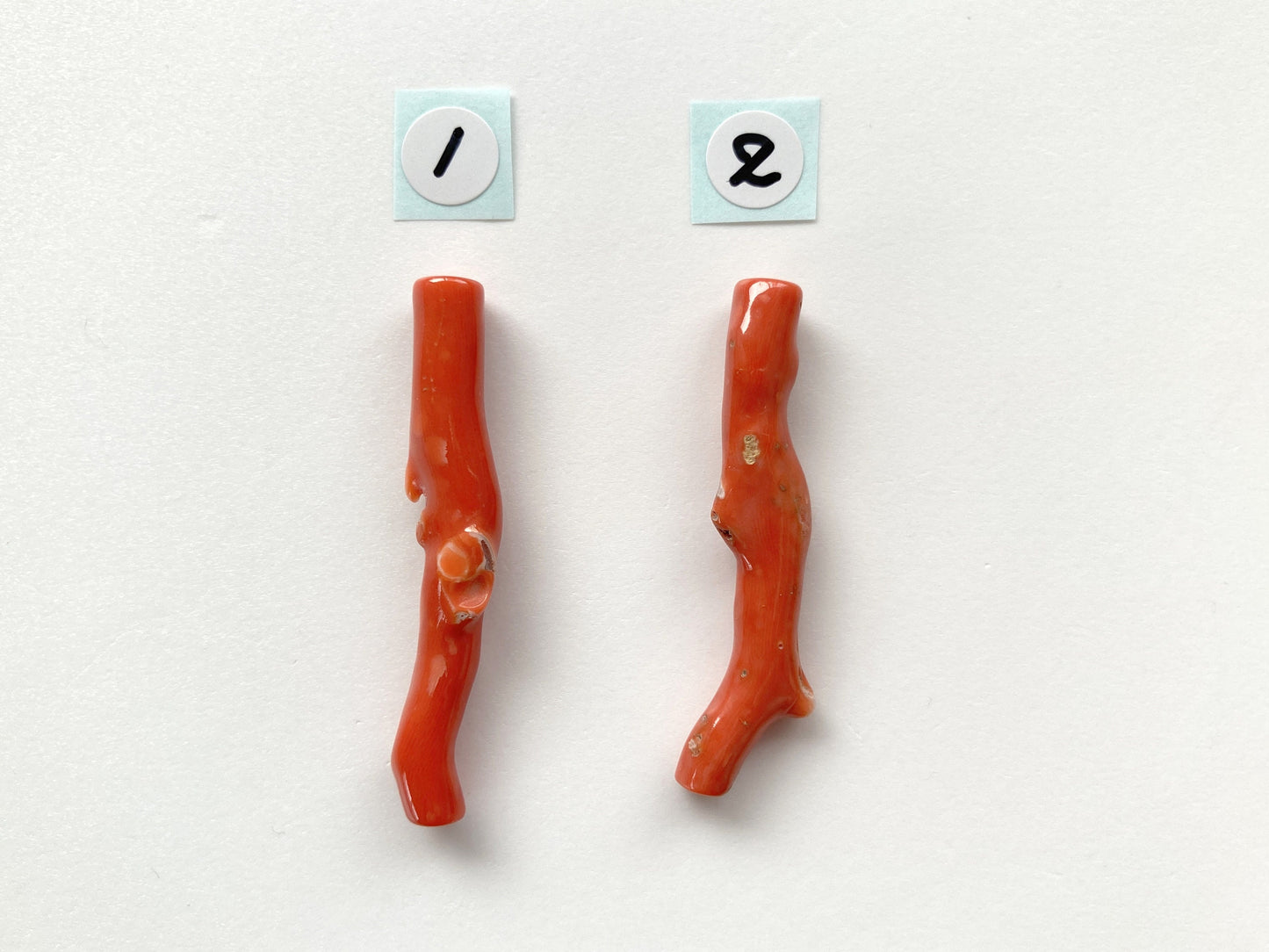 Natural Japanese Momo Coral, Orange Color, Hole on Top, Genuine Precious Coral, For Jewelry Making, Price per Piece