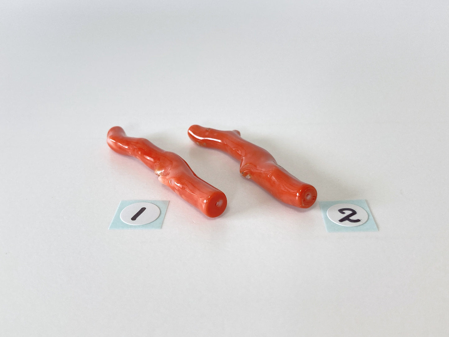Natural Japanese Momo Coral, Orange Color, Hole on Top, Genuine Precious Coral, For Jewelry Making, Price per Piece