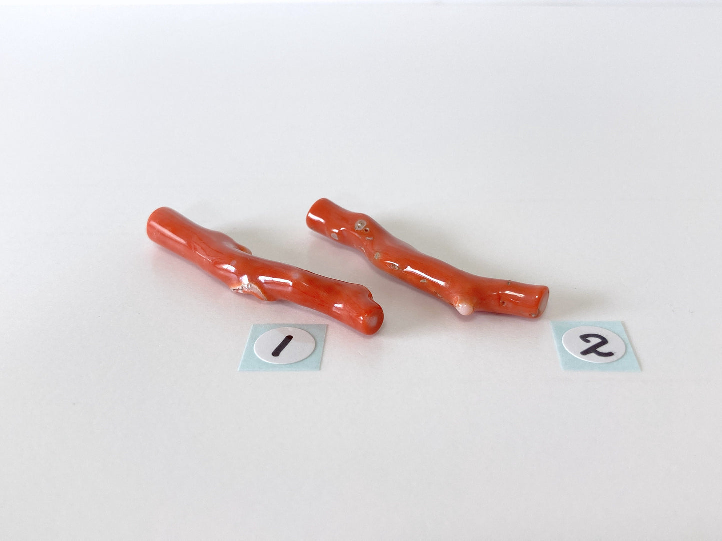 Natural Japanese Momo Coral, Orange Color, Hole on Top, Genuine Precious Coral, For Jewelry Making, Price per Piece