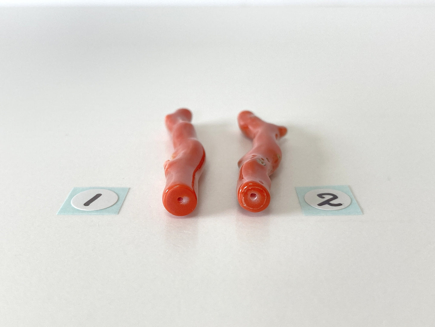 Natural Japanese Momo Coral, Orange Color, Hole on Top, Genuine Precious Coral, For Jewelry Making, Price per Piece