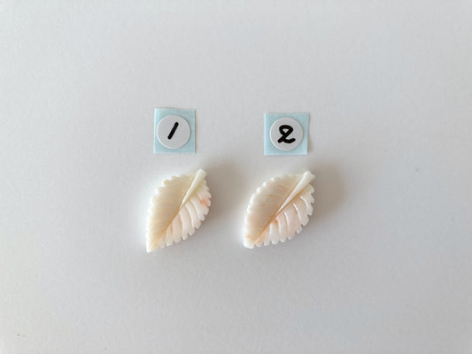 Natural Deep Sea Coral Leaf Carving, Genuine White/Slightly Pink color Coral, Price per Piece, For Jewelry Making, Natural Color