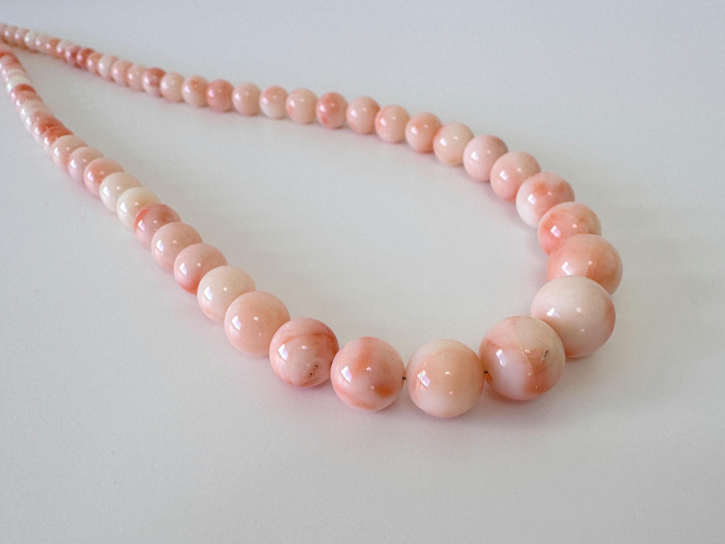 Natural Coral Beads - Genuine Deep Sea Coral Strand | Pink Orange Round Beads 4.7-10.5mm 15.9in