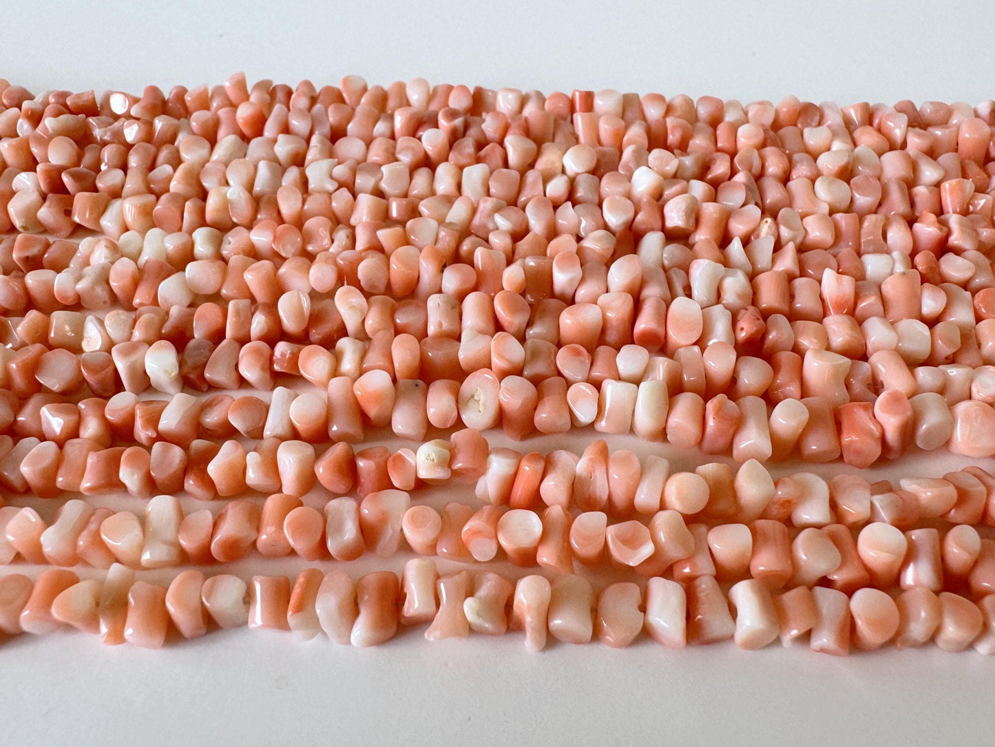 Natural Coral Strand - Pink/Orange Deep Sea Branch - Genuine Coral Beads, 15.7 Inch Length, Jewelry Making Supplies