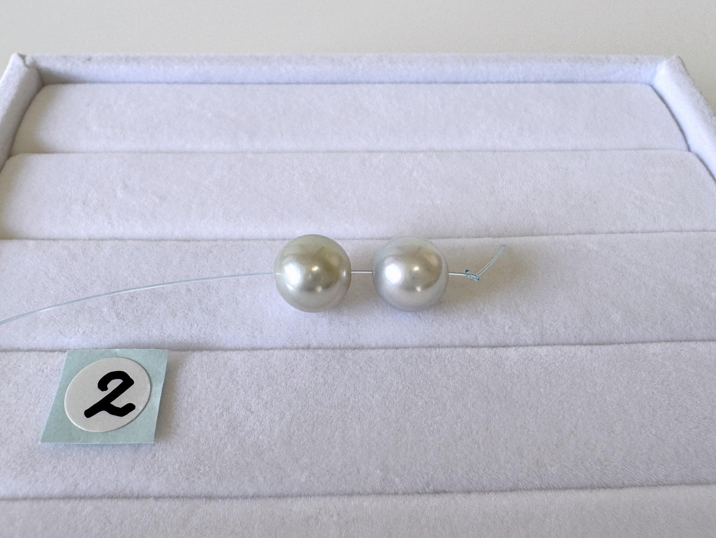 Japanese Akoya Pearl Beads - Natural Blue Silver Color, 8-8.5mm Cultured Saltwater Pearls, Mini Strand, Jewelry Supplies, 2 Pcs