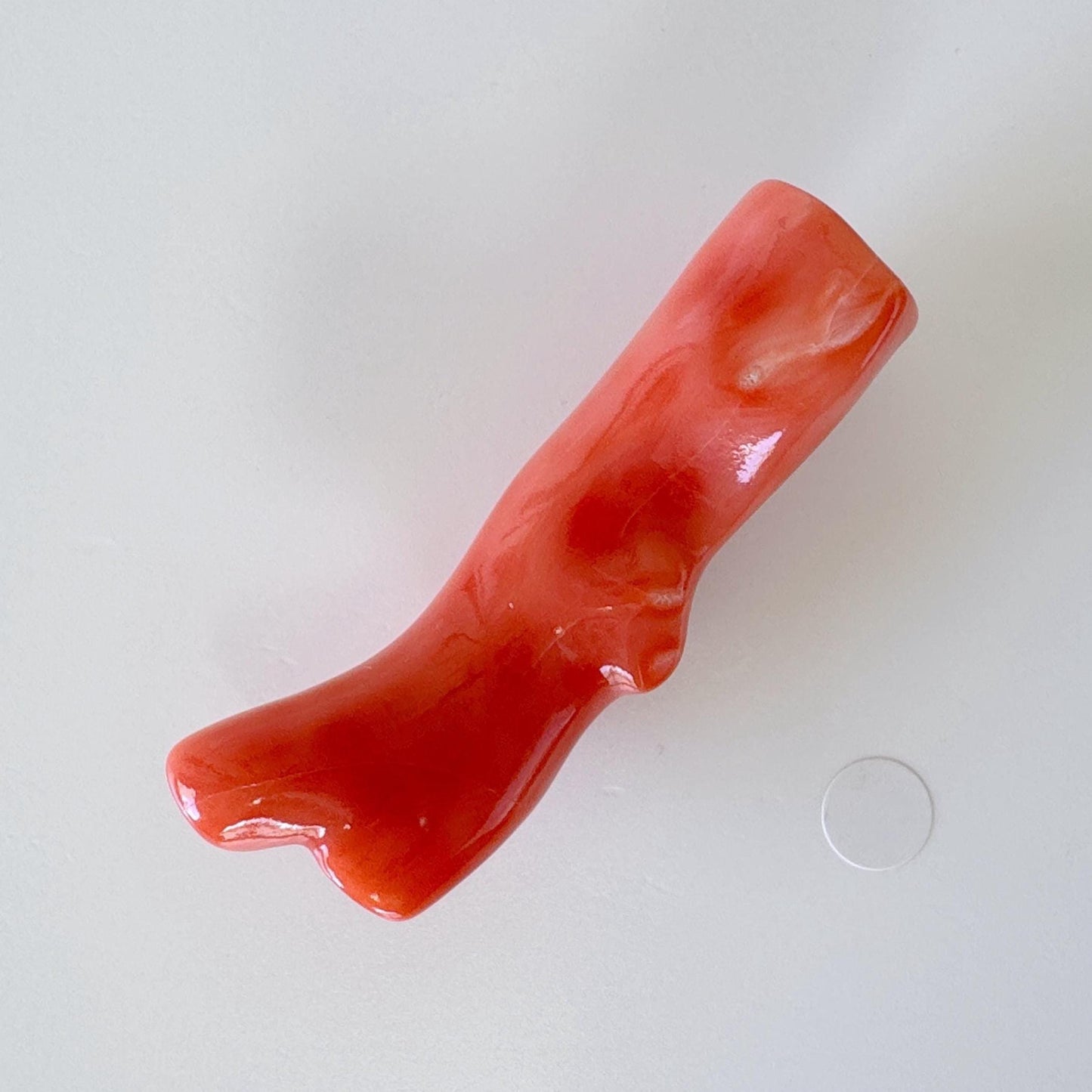Natural Deep Sea Coral Branch Loose, 50mm, Natural Orange/Pink Color, Hole on Top, Genuine Precious Coral, For Jewelry Making