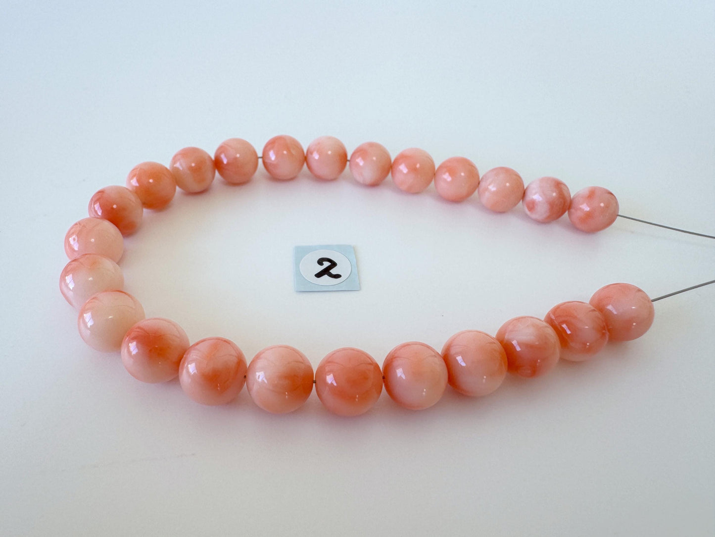 Natural Coral Strand - Pink Orange Deep Sea Coral Round Beads 7.6-8mm 18cm for Jewelry