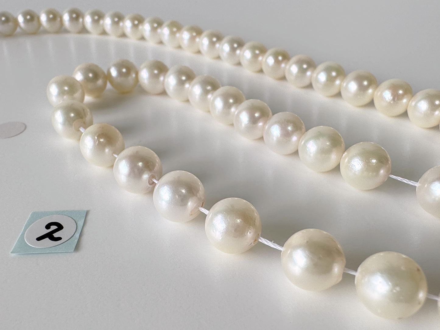 8.5-9mm Japanese White Akoya Pearl Beads, Genuine Akoya Pearl, Full Strand, 40cm , 16", Cultured Salt water pearl