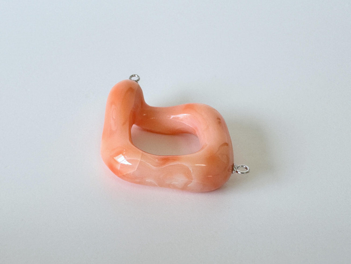 Deep Sea Coral Branch with Up-Eye Pin: Natural Pink Orange  - Unique Shape, Genuine Coral, For Jewelry Making