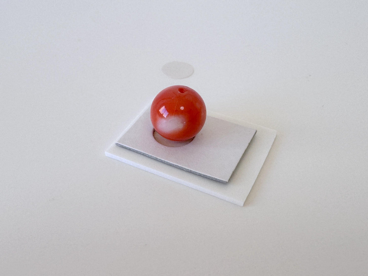 Natural Momo Coral Bead – 10.6mm Orange Round Gemstone | Half Drilled Jewelry Supplies