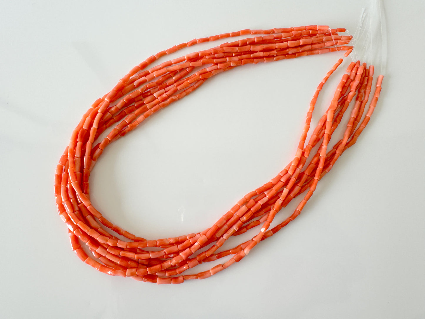 Natural Deep Sea Coral tube shape strands ,15.7",40cm, Orange/pink coral tube (cylinder) shape strands for jewelry making, Price per strand