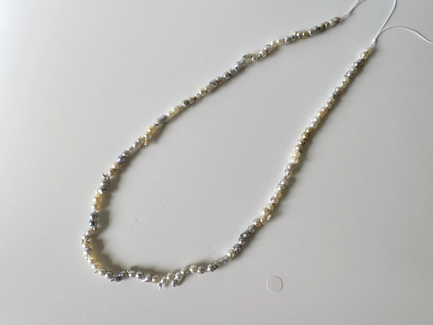 Japanese Akoya Pearl Twin Beads: Natural Blue Silver, 3x6-4x8mm, Cultured Saltwater Pearls | Full Strand 40cm, Genuine Jewelry Supplies