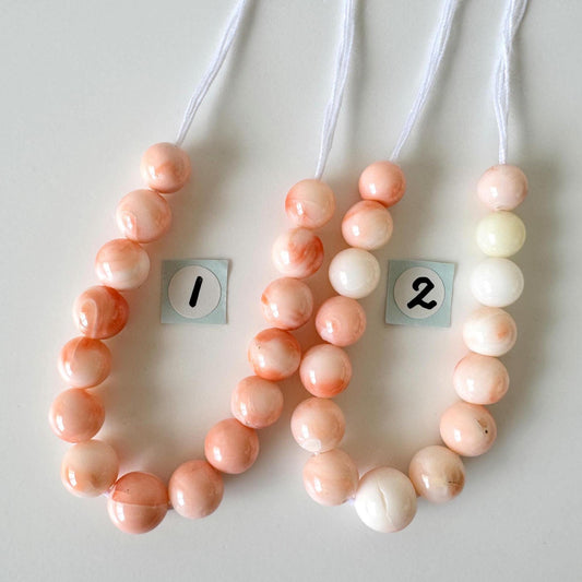 Natural Deep Sea Coral Short Strand Beads 7-9.2mm, Pink/Orange/White Coral Beads, 11cm, Natural Color Coral Beading Parts, Natural defects