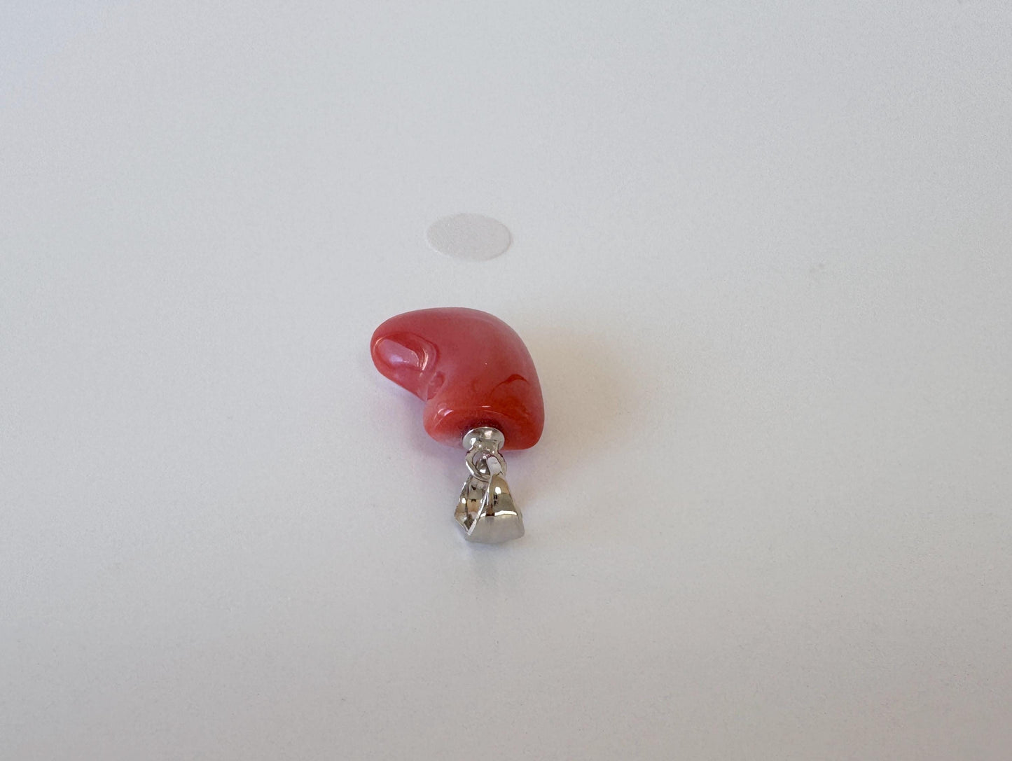 Natural Momo Coral Pendant: Japanese Orange Coral, Gold-Plated Silver Bail