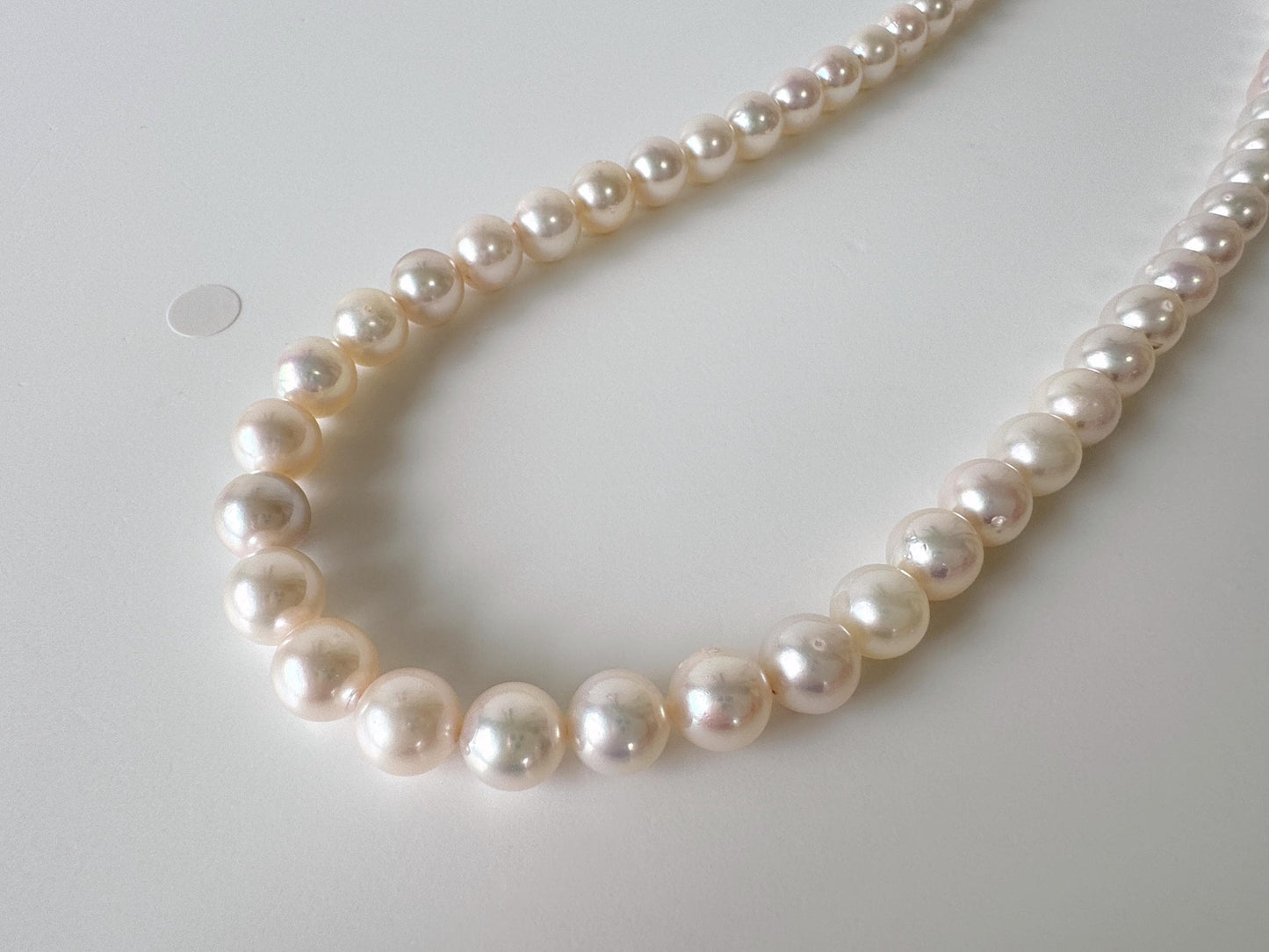 7-8.5mm Japanese White Akoya Pearl Beads, Genuine Akoya Pearl, Full Strand, 41cm , 16.1", Salt water pearl