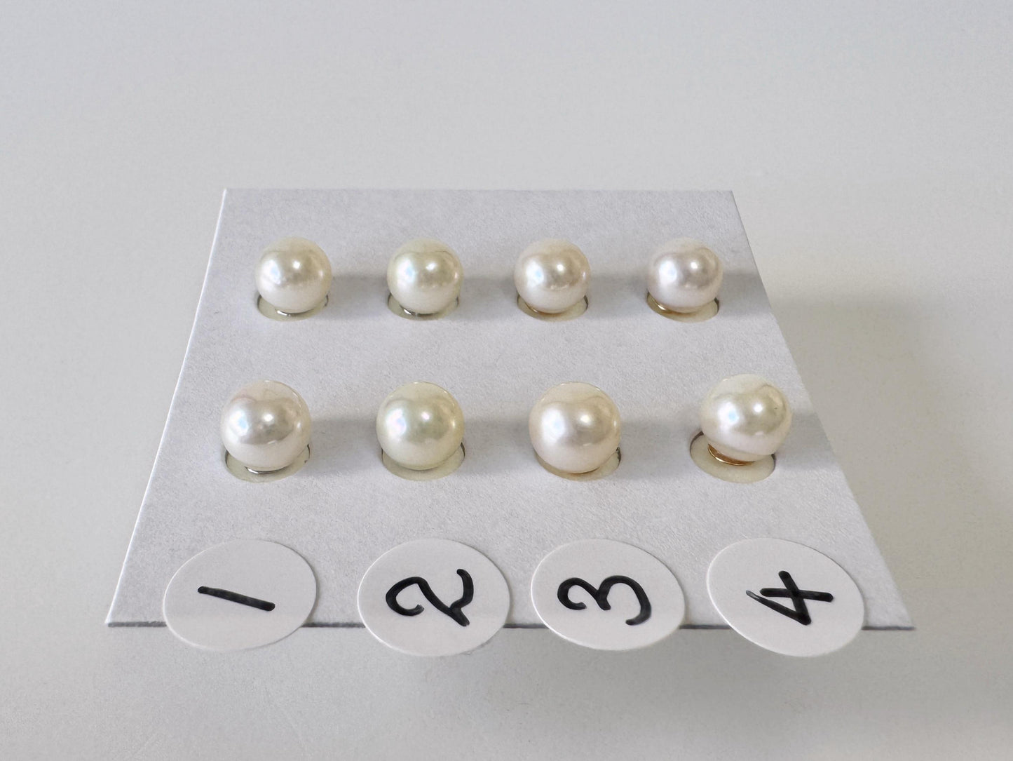 Akoya Pearl Stud Earrings: White/Off-White 5-5.5mm Pearls - Japanese Cultured, Silver 925, Saltwater Origin