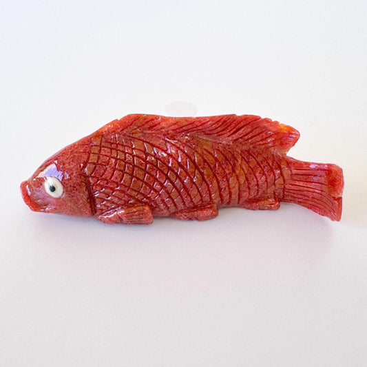 Sponge Coral Carp Carving: 55mm Apple Coral Fish