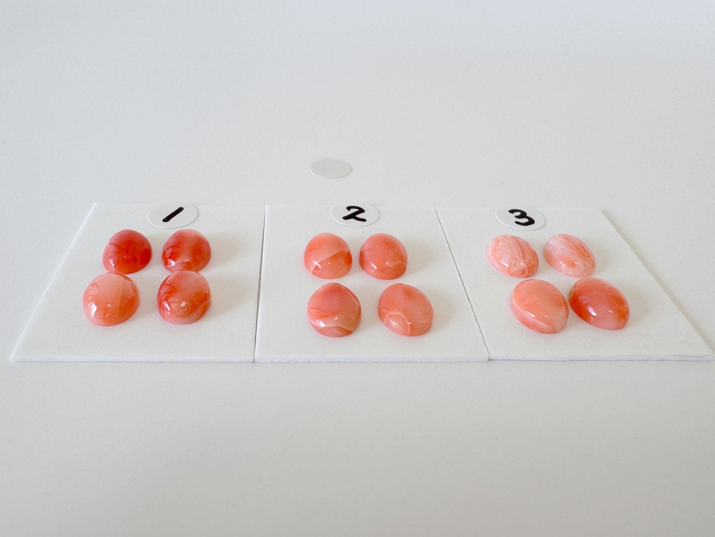 Deep Sea Coral Cabochons: Natural Orange/Pink Oval Gemstones, 9x7mm (4 pcs), Value Priced for Reason