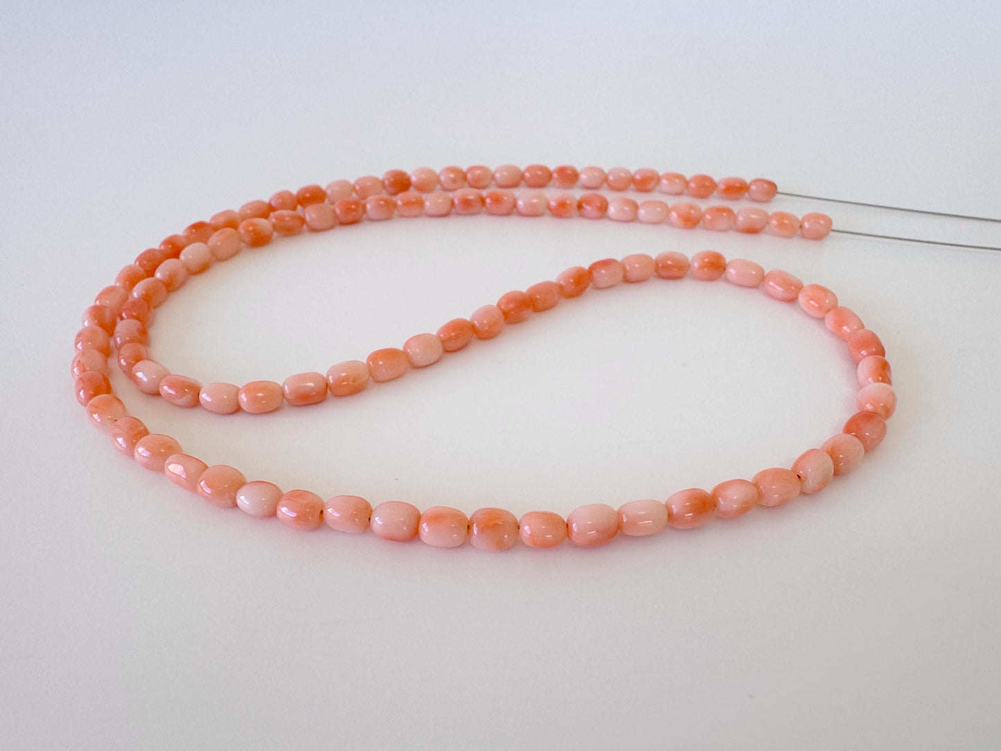 Natural Coral Strand – Deep Sea Coral Pink Orange Rice Shape Beads 3x5mm, 51cm Jewelry Supplies