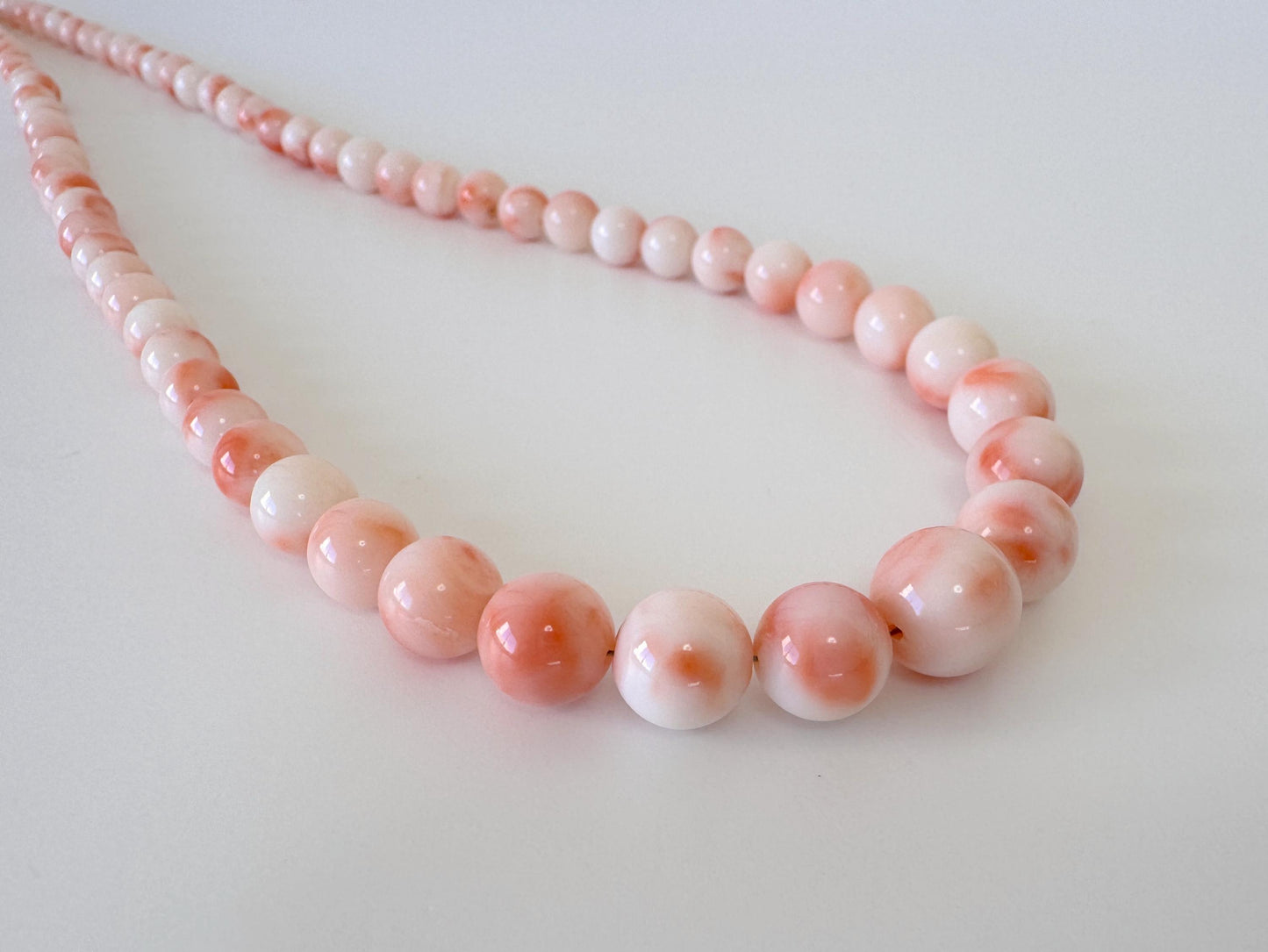 Natural Coral Strand Beads - Genuine Deep Sea Coral Round Pink Orange 4.8-10mm 41cm