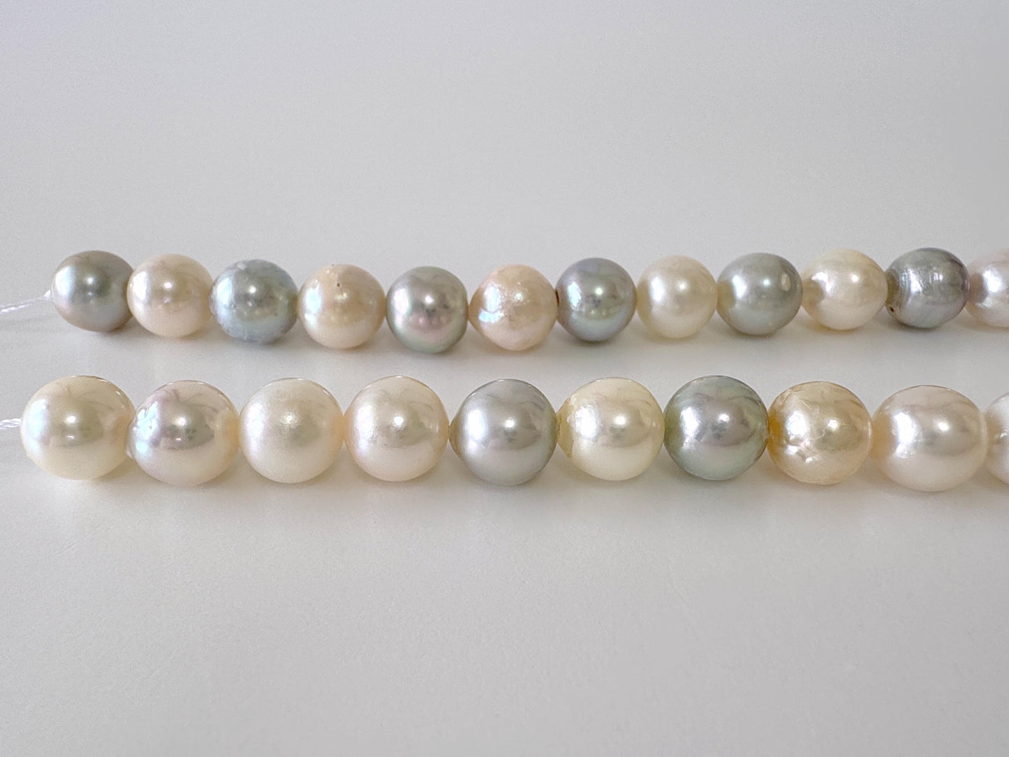 8.5-9mm Japanese Akoya Pearl Beads, Multi-color pearl, Genuine Salt water Akoya Pearl, Full Strand, 40cm , 15.7"