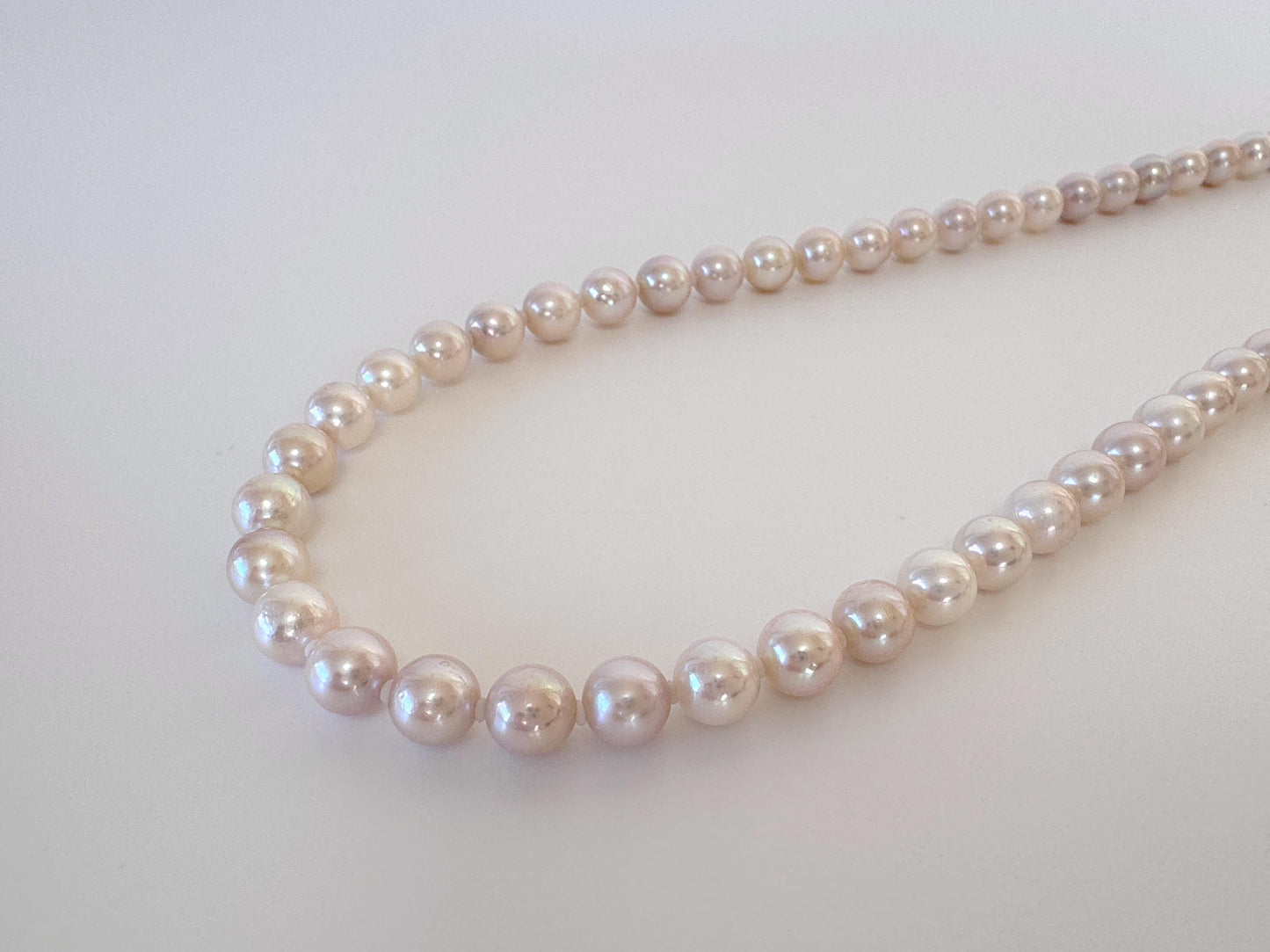 Japanese Akoya Pearl Necklace, 6.5-7mm, Silver Clasp, 45cm