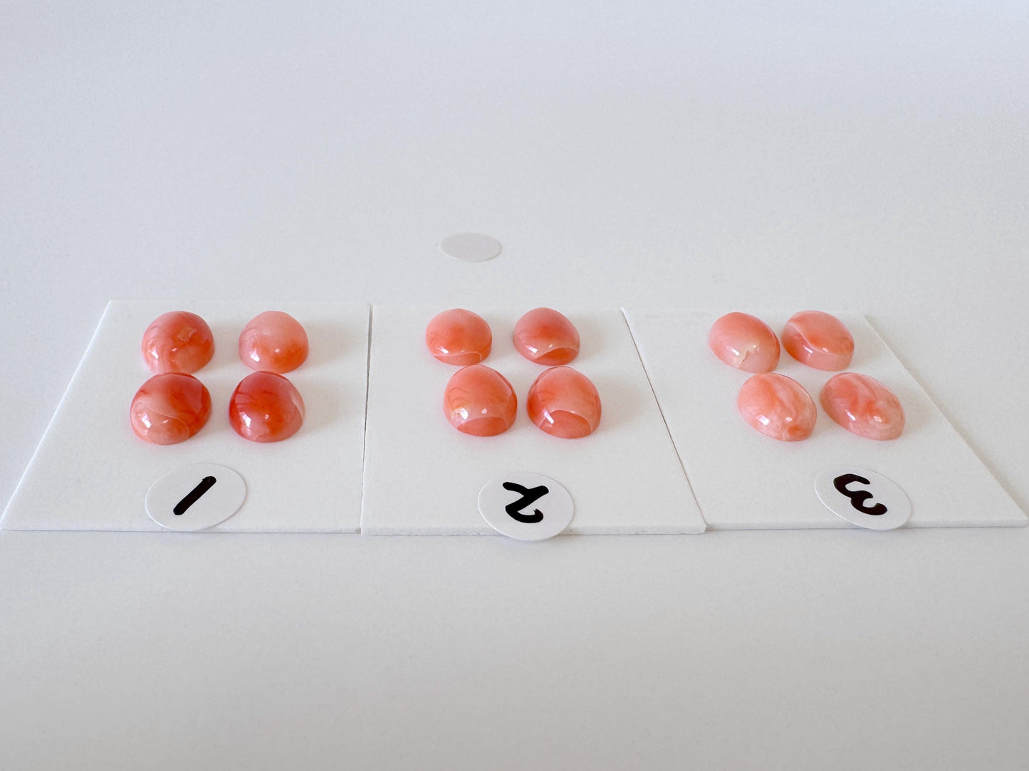 Deep Sea Coral Cabochons: Natural Orange/Pink Oval Gemstones, 9x7mm (4 pcs), Value Priced for Reason