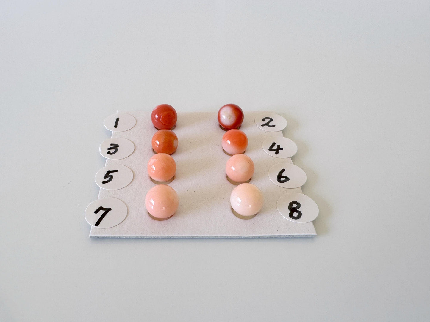 6-6.5mm Half Drilled Natural Japanese Momo/Pink Momo Coral Round Loose, Orange/Pink coral, for earring sets, natural color, price per piece